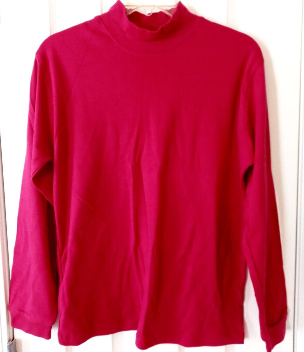 New Fast Pace Women's Medium Fuchsia Pink Pullover Long Sleeve Shirt Top NWOT
